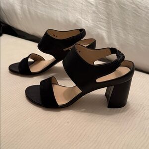 Stuart Weitzman Black Block Heel Sandals